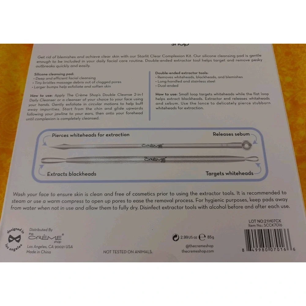 Crème Shop Starlit Clear‎ Complexion Kit Massager And 2 Double-Ended Extracting